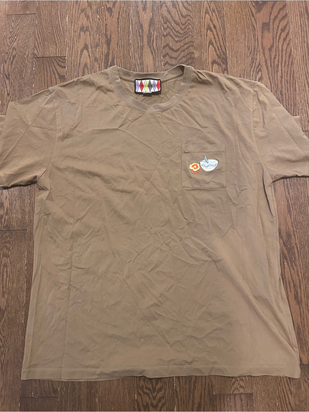 Gucci Brown Short-Sleeve Pocket Tee with Small Patch